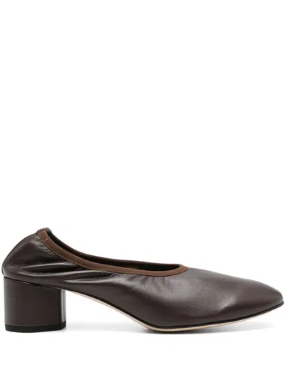 Aeyde 45mm Leather Pumps In Brown