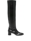 Aeyde Womens Black Willa Heeled Leather Knee-high Boots In Black