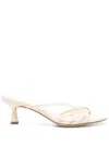 Aeyde 50mm Leather Sandals In Neutrals