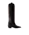 Aeyde 50mm Pointed-toe Knee Boots In Black