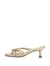 Aeyde Abby Laminated Metallic Leather Mules In Gold