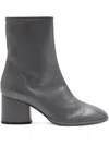 Aeyde 55mm Ayla Leather Block-heel Boots In Gray