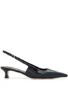Aeyde 50mm Pointed-toe Leather Pumps In Black