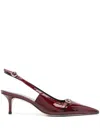 Aeyde Saba Patent Calf Leather Red Metallic Pumps Red Metallic In Red