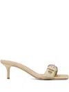 Aeyde 55mm Ilvy Buckle-detail Square-toe Sandals In Neutral