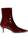 Aeyde 55mm Roe Patent-leather Pointed-toe Ankle Boots In Red
