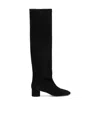 Aeyde Suede Block Heel Over-the-knee Boots In Black