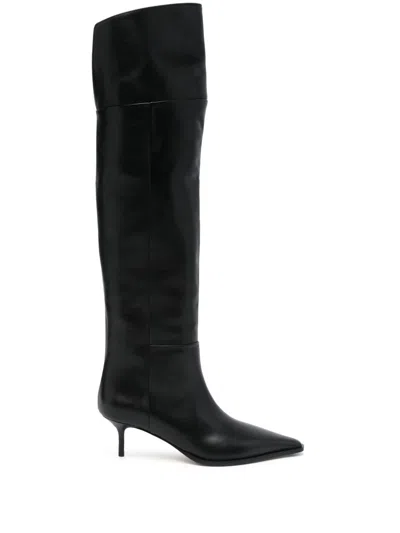 Aeyde Zsazsa 55 Over-the-knee Suede Boots In Black