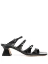 Aeyde Black Eanna Nappa Leather Heeled Sandals In Black