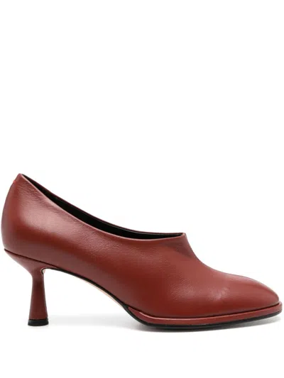 Aeyde 60mm Leather Pumps In Rust