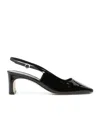 Aeyde Eliza Slingback Hallow-heeled Sandals In Black