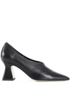 Aeyde 60mm Square Toe Leather Loafers In Black