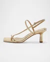 Aeyde 65mm Elise Metallic Nappa Leather Sandals In Gold