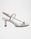 Aeyde 65mm Elise Metallic Nappa Leather Sandals In Multi