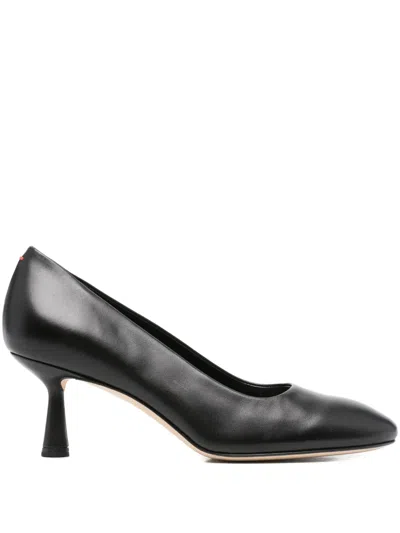 Aeyde 65mm Giotta Round-toe Calf Leather Pumps In Black
