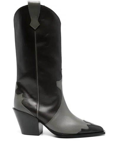 Aeyde 70mm Ariel Boots In Brown