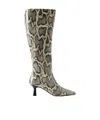 Aeyde 70mm Klea Snake-print Calf Leather Boots In Animal Print