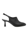 Aeyde 75mm Leather Slingback Pumps In Black