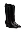 Aeyde 70mm Pointed-toe Leather Boots In Black