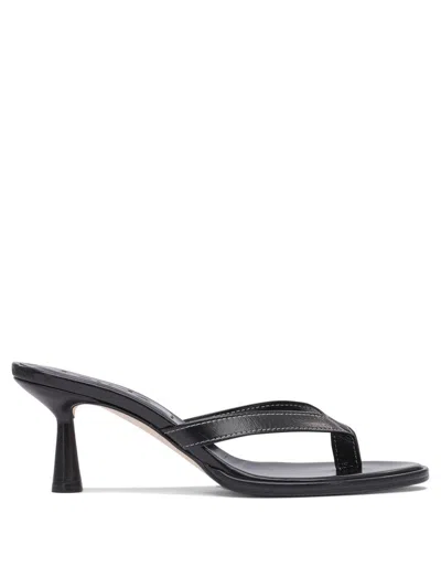 Aeyde Wilma Nappa Leather Square Toe Sandals In Black