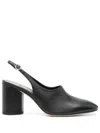 Aeyde 75mm Leather Slingback Pumps In Black