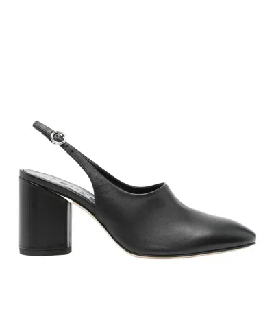 Aeyde 75mm Leather Slingback Pumps In Black