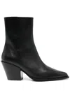 Aeyde 80mm Leather Ankle Boots In Black