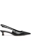 Aeyde Catrina Leather Kitten-heel Slingback Pumps In Black  
