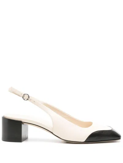 Aeyde 45mm Augusta Nappa Leather Heels In Beige