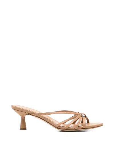 Aeyde Abby Knotted Strap Sandals In Brown