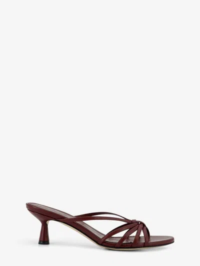 Aeyde Abby Leather Sandals In Burgundy