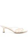 Aeyde 50mm Leather Sandals In Creamy