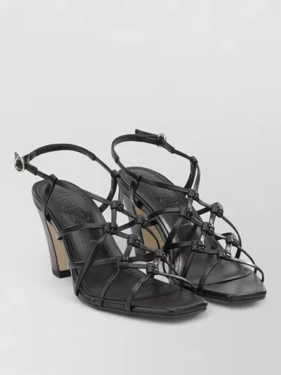 Aeyde Acacia 75mm Cone Heel Strappy Sandals In Black