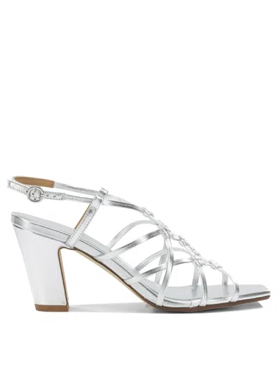 Aeyde Acacia 75mm Silver Laminated Nappa Leather Cow Leather Heeled Sandals