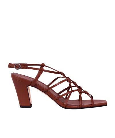 Aeyde Acacia Open Toe Heeled Sandals In Red