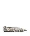 Aeyde Moa Snake Print Goat Leather Creamy Shoes In Neutrals