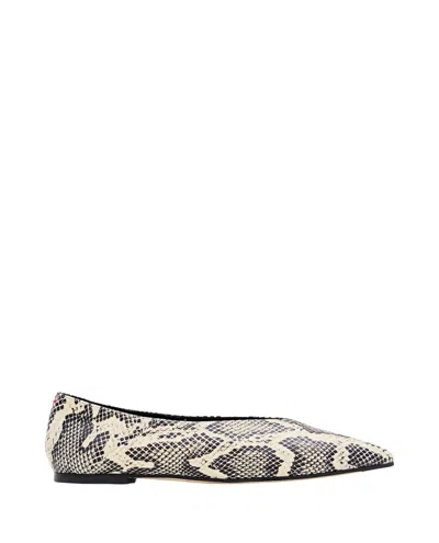 AEYDE AEYDĒ CREAMY GOAT LEATHER MOA SNAKE PRINT FLATS
