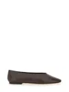 Aeyde Leather Pointed Toe Ballerina Shoes In Brown