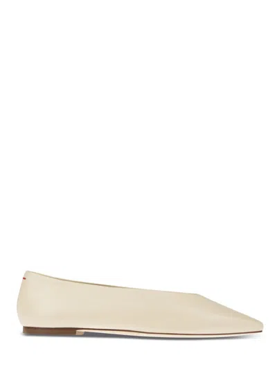 Aeyde Aeydē Pointed Toe Flat Shoes With Minimalist Design In Neutral