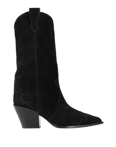 AEYDE AEYDĒ WOMAN ANKLE BOOTS BLACK SIZE 5 LEATHER
