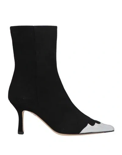 Aeyde Inga Western-detail Ankle Boots In Black