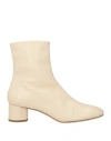 Aeyde Woman Ankle Boots Cream Size 5 Leather In White