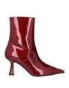 Aeyde Aeydē Woman Ankle Boots Red Size 7 Leather In Red