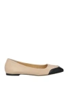 Aeyde 10mm Iris Nappa Leather Ballerina Flats In Beige