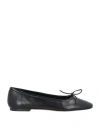 Aeyde Delfina Leather Bow Ballerina Flats In Black