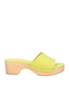 Aeyde Woman Mules & Clogs Lime Green Size 8 Calfskin In Green