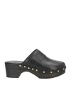 Aeyde Bibi Studded Leather Clog Mules In Black