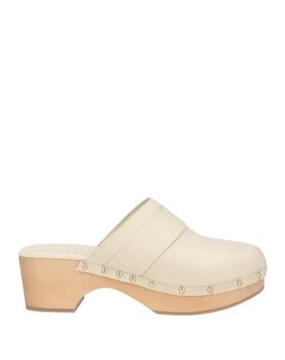 Aeyde 55mm Bibi Leather Clogs In Cream
