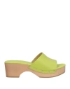 Aeyde Woman Mules & Clogs Light Green Size 8 Calfskin