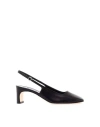 Aeyde Eliza Slingback Hallow-heeled Sandals In Black